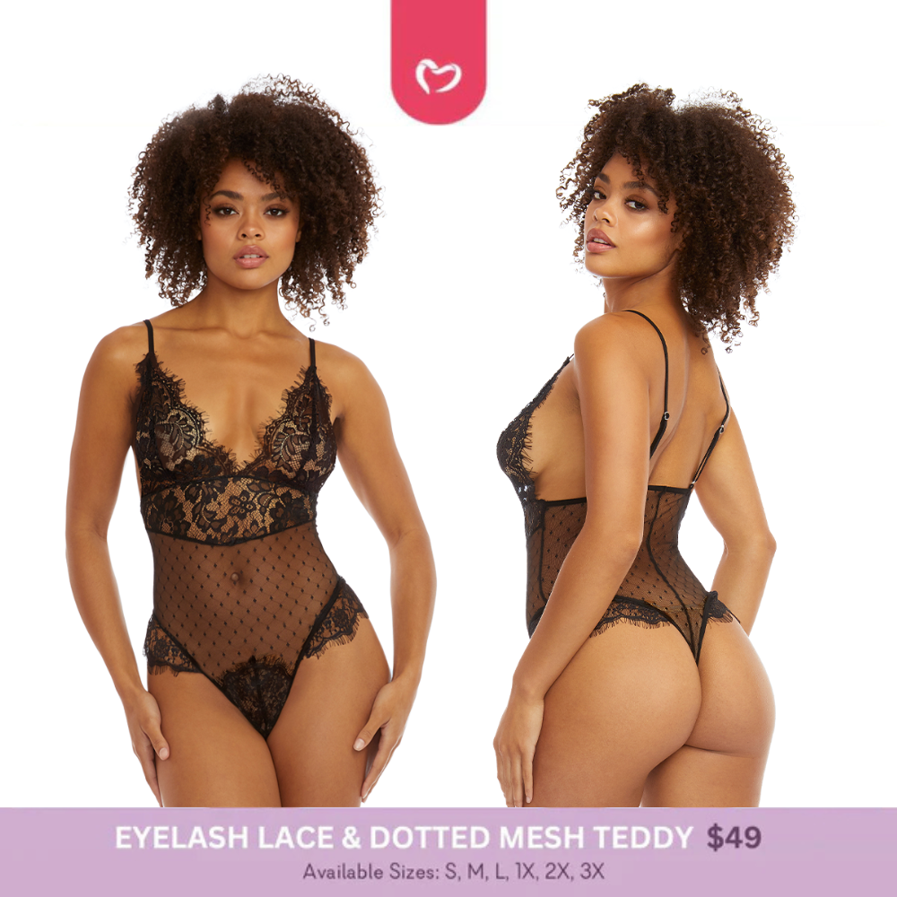 Eyelash Lash and Dotted Mesh Teddy
