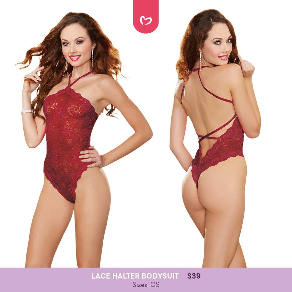 Lace Halter Bodysuit