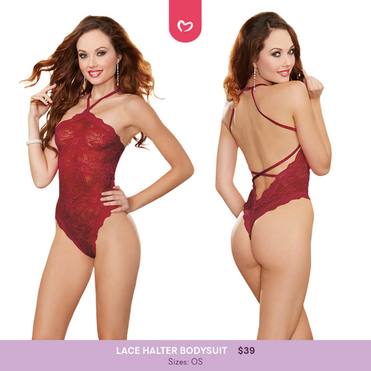 Lace Halter Bodysuit