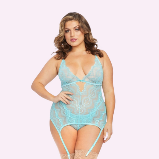 Lace Open Back Garter Slip